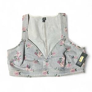 Floral Denim Crop Top